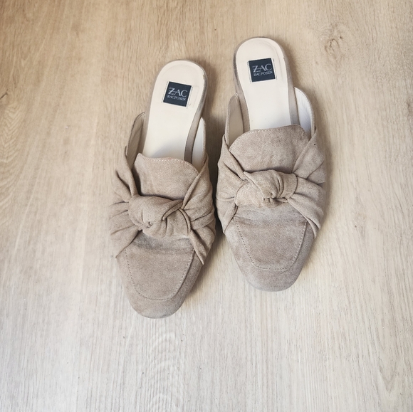 Zac Posen women's knotted tan loafer slides size 7.5 - Picture 1 of 4